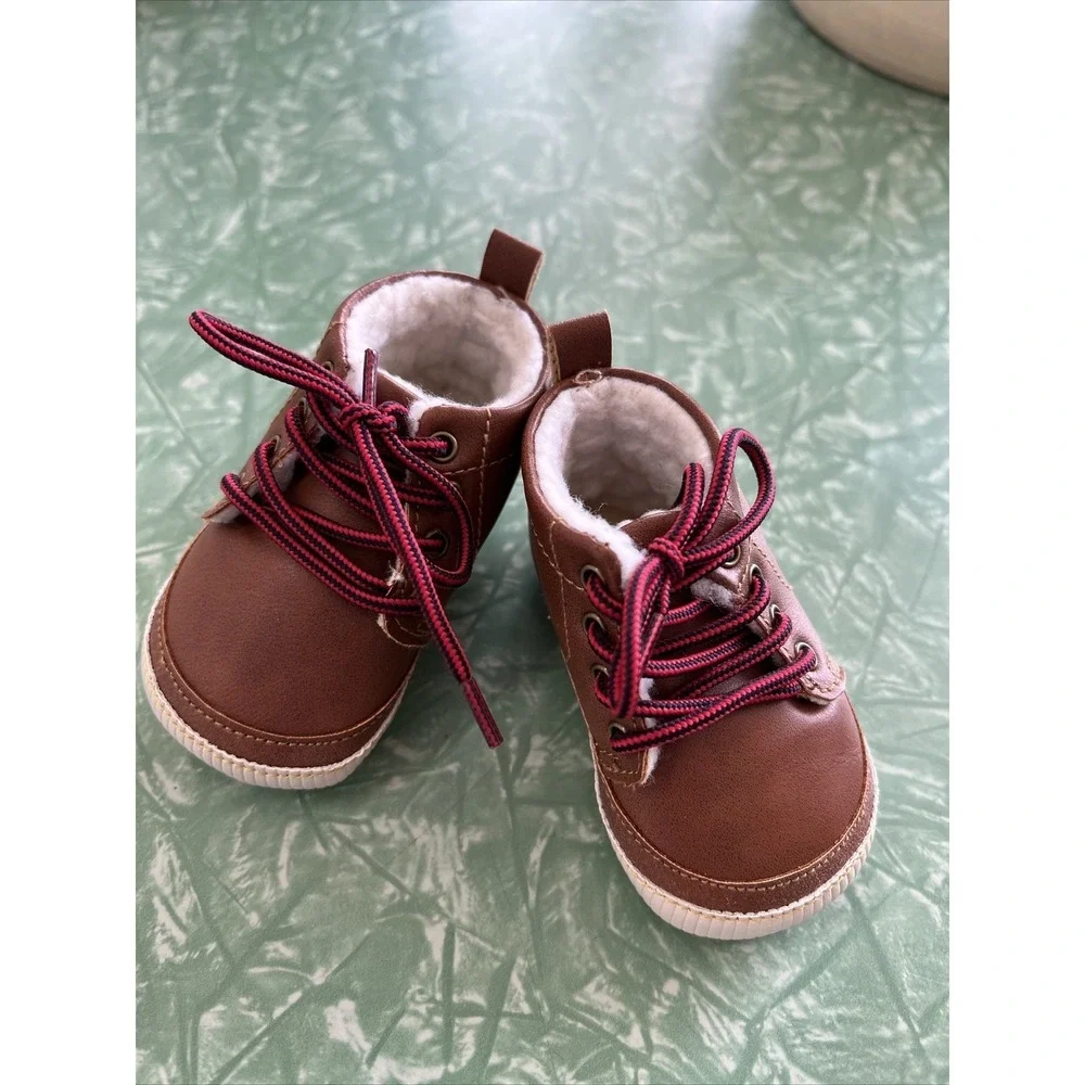 toddler boy shoe size 0-3 months brown‎ leather dress shoes